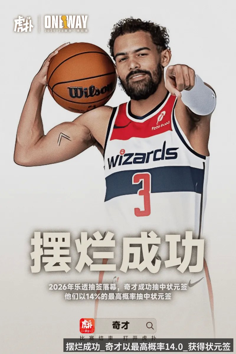 摆烂成功_奇才以最高概率14.0_获得状元签